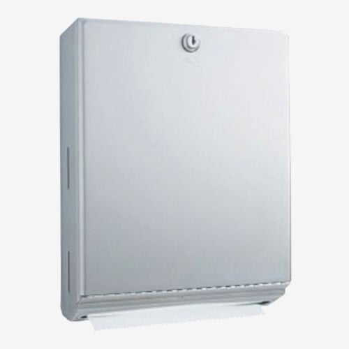 stainless steel Bobrick paper towel dispenser