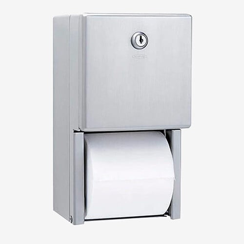 stainless steel Bobrick toilet paper dispenser